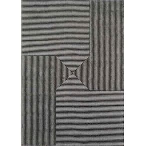 Tapete Para Sala Dixon 06 Preto Cinza 3,00x4,00m - Edantex