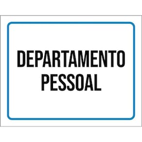 Placa Ambiente Sinalização Setor Departamento Pessoal 36X46