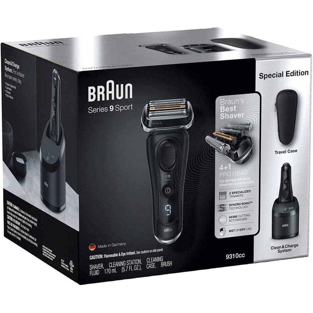 Braun S9 Sport Barbeador Com Cartucho Limpeza E Estojo