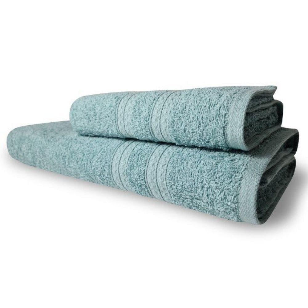 Kit 2 Toalhas Itália Soft 1 Banho 1 Rosto Grossa 100% Algodão 430g/m² - Verde