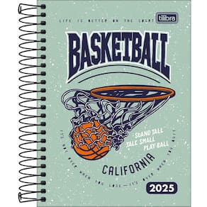 Agenda Espiral Diária 11,7 x 16,4 cm D+ Masculina 2025 Tilibra 1075