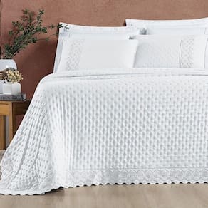 Cobre Leito Casal Cherry Laise Micropercal 200fios 3pç Branco