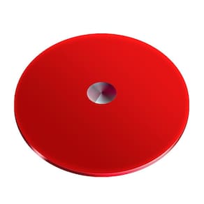 Centro De Mesa Giratório Vidro Temperado 8Mm Vermelho 45Cm