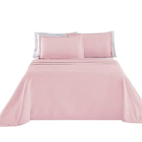 Kit Cobre Leito Colcha Sorento Queen 3 Peças Piquet 100% Algodão Premium - Rosa