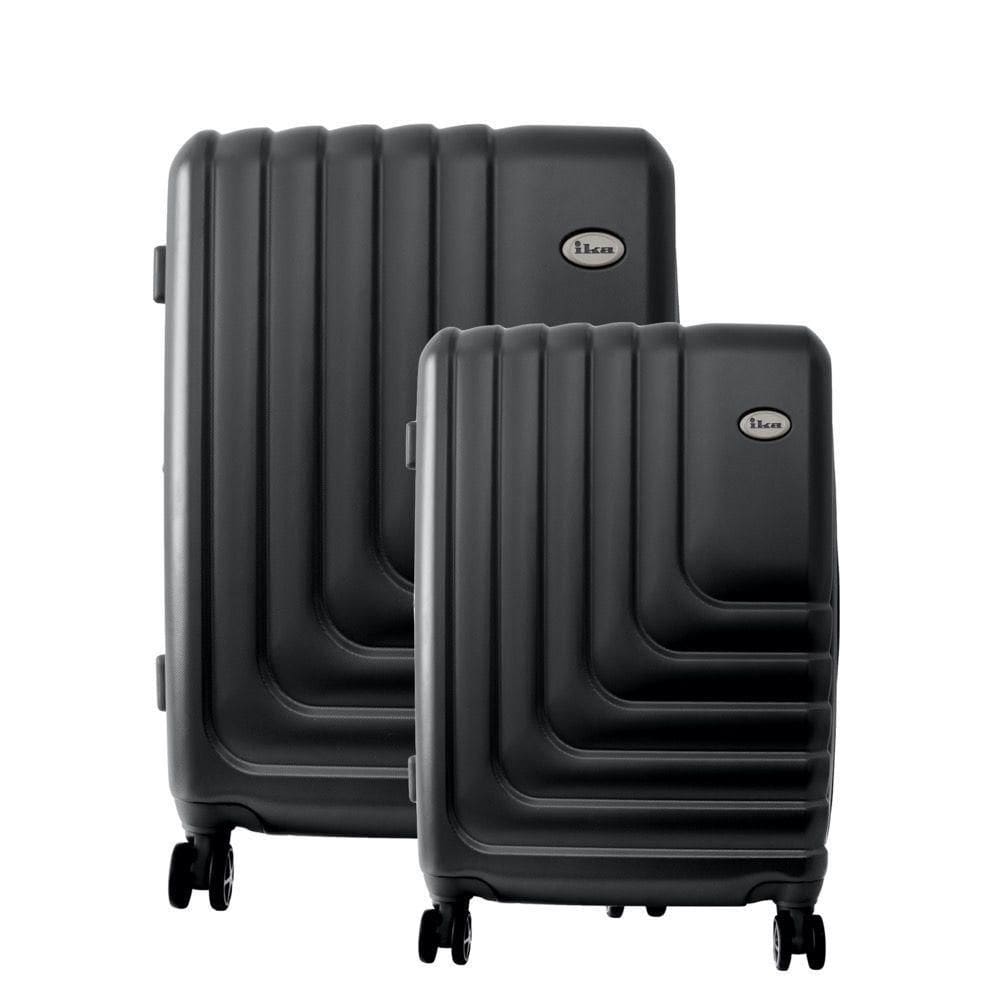 Conjunto de Malas de Viagem Abs Expansível Ika Flex Cadeado Tsa Rodas Duplas 2pcs- Preta, P/m