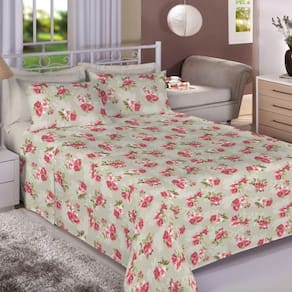 Jogo De Cama Casal 100% Algodão Premium Plus 4 Peças Flowers
