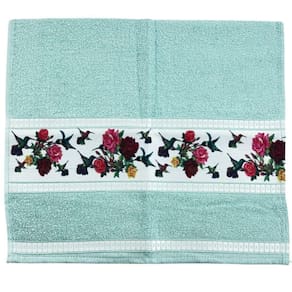 Toalha De Rostotransfer Felpuda Floral 42cm X 72cm Savitex Verde Claro
