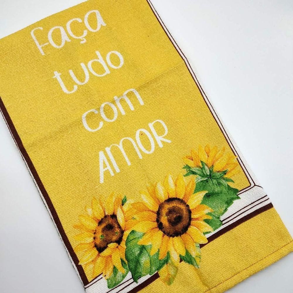 Pano De Copa Prata 45cm X 65cm Girassol 2