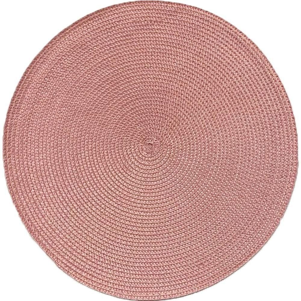 Kit 4 Americano Requinte Liso Para Mesa Redondo 38cm Rosê