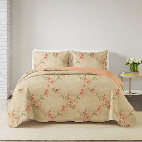 Kit Cobre Leito Queen Paris Patchwork + 2 Porta Travesseiros Orquidea