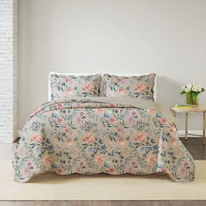 Kit Cobre Leito Casal Paris Patchwork + 2 Porta Travesseiros Botanical