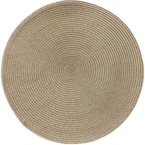 Kit 6 Americano Requinte Liso Para Mesa Redondo 38cm Palha