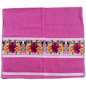 Toalha De Rostotransfer Felpuda Floral 42cm X 72cm Savitex Rosa