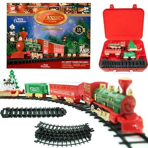 Brinquedo Decoração Locomotiva Trem Elétrico Trilho De Natal