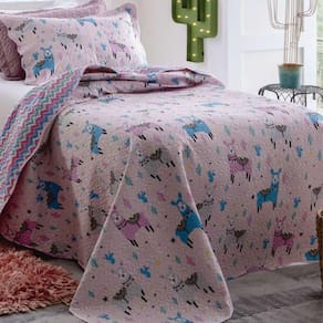 Kit Cobre Leito Solteiro Infantil Teen Patchwork + Porta-travesseiro Desenho 4.5