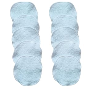 Kit 10 Ecopads Limpeza Pele Atoalhado Algodão Diam 8cm Branco