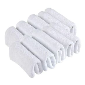 Toalha De Rosto Para Salão Branca Kit Com 12 Unidades