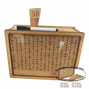 Cofrinho Cofre Guardar Dinheiro Woodbox Japones Poupança Nat