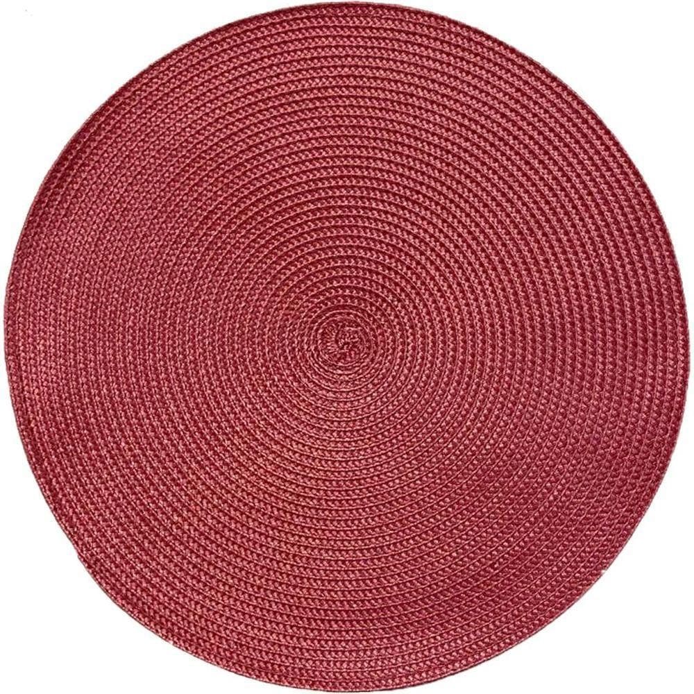 Kit 6 Americano Requinte Liso Para Mesa Redondo 38cm Bordô