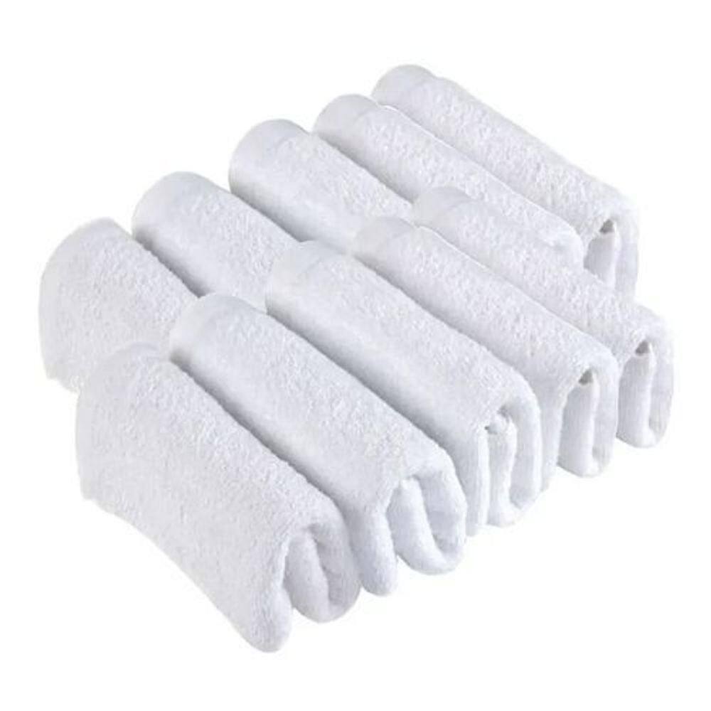 Toalha De Rosto Para Salão Branca Kit Com 30 Unidades