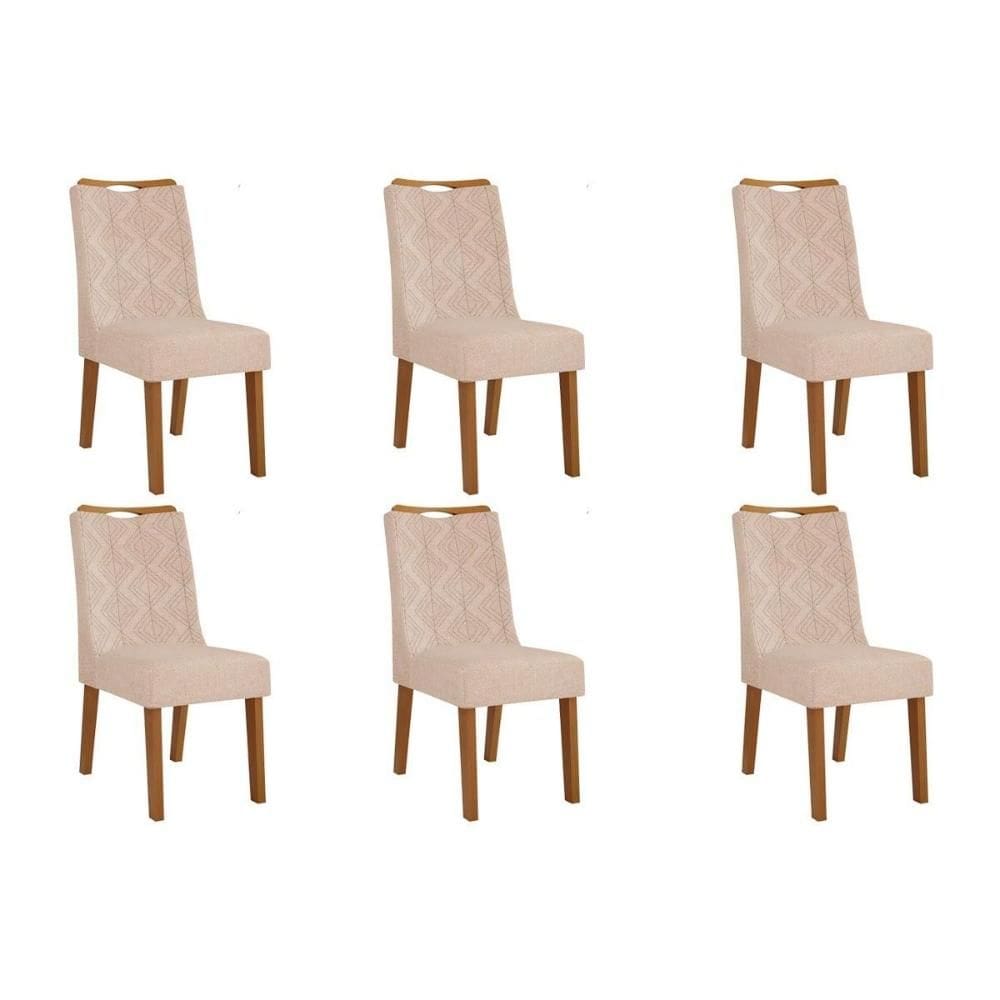 Cadeira Sala de Jantar Stela Kit 6 Un Ipe/Suede Kraft - DJ Móveis