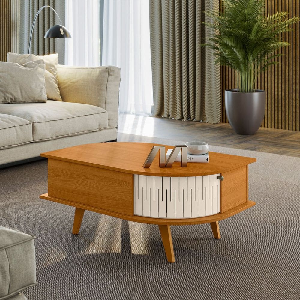Mesa de Centro com 2 Portas 90x40cm Indianapolis Madetec