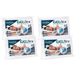 Travesseiro Viscoelástico Gelflex Nasa GN1100 c/ Capa Percal 200 Fios Kit c/ 4 Un (50x70) - Duoflex