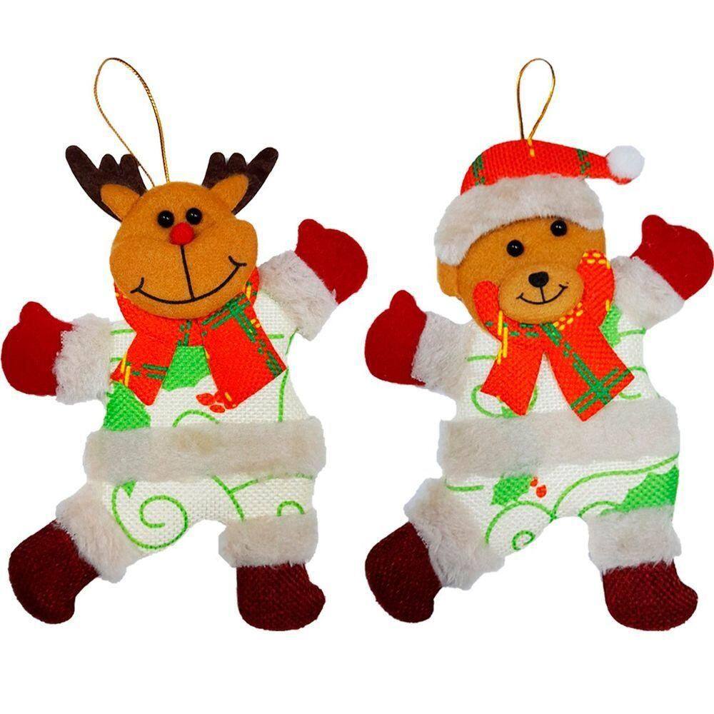 Kit 2 Enfeites Natalino Decoração árvore De Natal Urso Rena