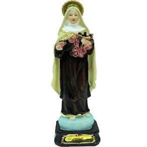 Estatueta Imagem De Santa Teresinha Em Resina Enfeite 16cm