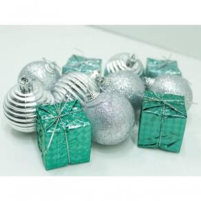 Kit 22 Peças Enfeite Tubo Natalino árvore Natal Verde 5cm