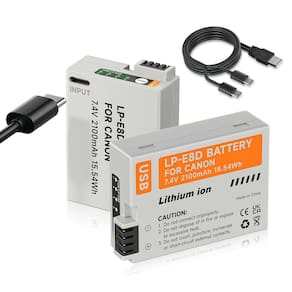 Bateria Mspalocell LP-E8 2100mAh, pacote com 2 unidades para câmera Rebel T3i