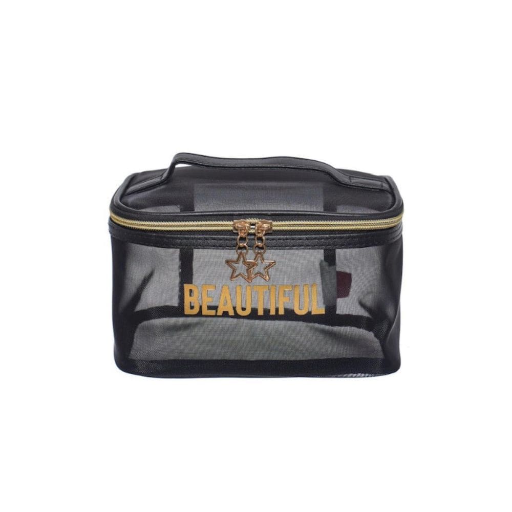 Necessaire Qualis Transparente Grande Ns2310 - Preto