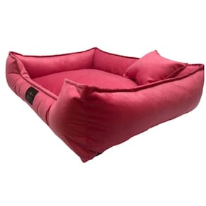 Caminha Para Cachorro Cochilo Pet Gg Beagle Veludo Sued Rosa