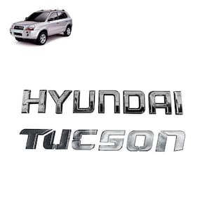 Kit Emblema Letreiro Hyu Tucson 2006 À 2024 Cromado Traseiro