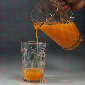 Copo 370ml Vidro Transparente Diamante Suco Resistente 10 Un