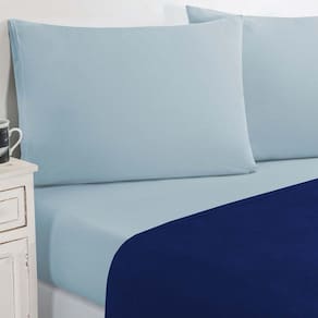 Jogo De Cama Malha Lençol 100% Algodão Gran Moratta 3 Peças Solteiro Azul Royal-azul Bebê