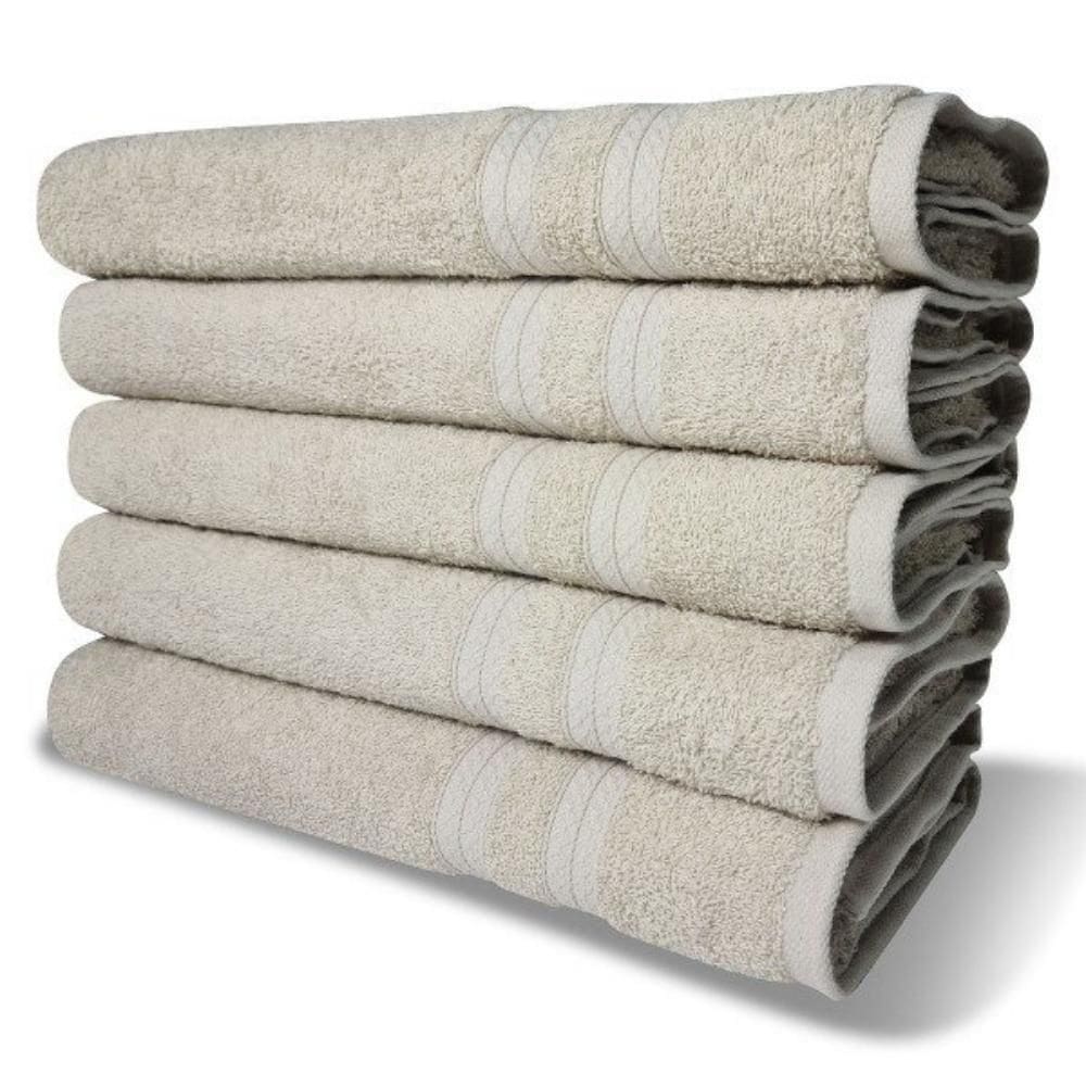 Kit 5 Toalhas De Banho 430g-m² Grande Grossa 80x150cm Itália Soft - Bege Bege