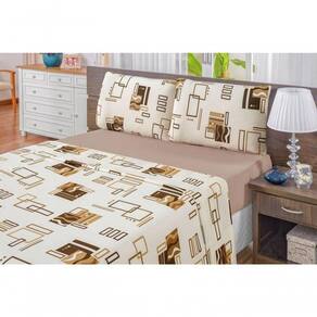 Jogo De Cama Malha Queen Quality 04 Peças - Estampa Avelã