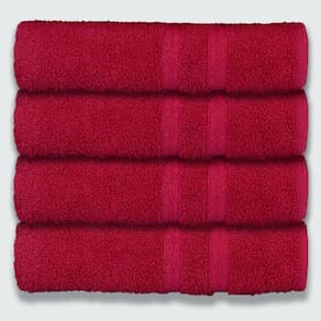 Kit 4 Toalhas De Banho 430g/m² Grande Super Grossa 80x150cm Itália Soft Cereja