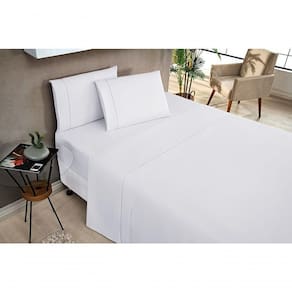 Jogo De Cama Queen Elegance 180 Fios 04 Peças - Branco