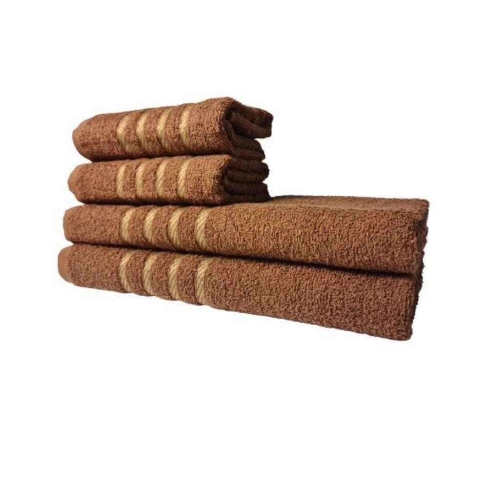 Jogo De Toalha 2 Banho 2 Rosto - 4pçs Coleção Montreal 100% Algodão - Marrom Marrom