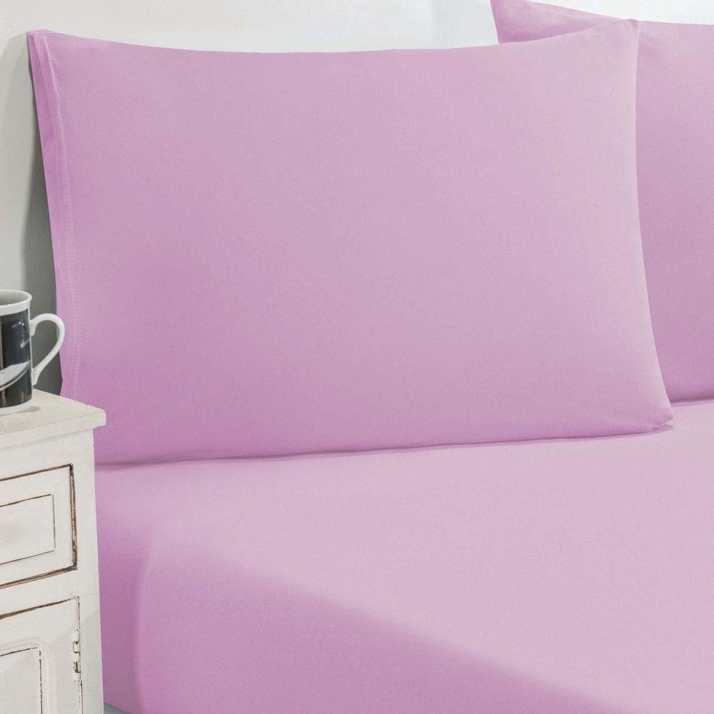 Jogo De Cama Malha Lençol 100% Algodão Gran Moratta 3 Peças King Rosa Bebê