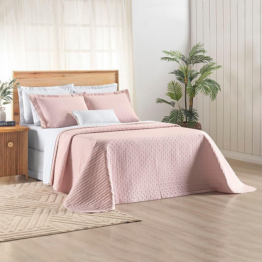 Cobre Leito Verity Queen 03 Peças - Rosa