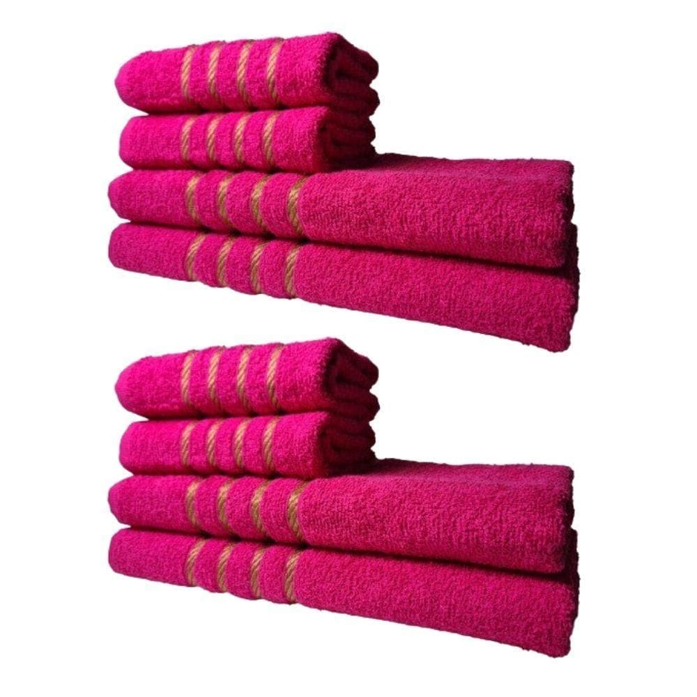 Kit 8 Toalhas Grossas E Grandes Montreal 4 Banhos 4 Rostos Rosa
