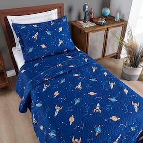 Colcha Solteiro Bouti Kids Dupla Face Estampado 2 Peças - Galaxia