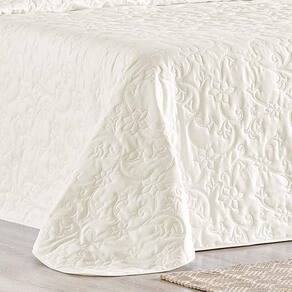 Cobre Leito Queen Bouti Mavie Floral 180 Fios 3 Peças - Marfim