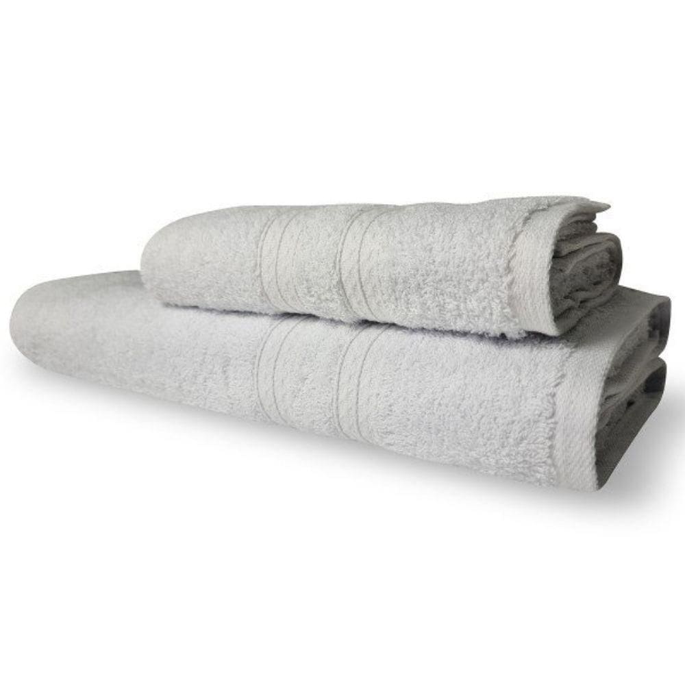 Kit 2 Toalhas Itália Soft 1 Banho 1 Rosto Grossa 100% Algodão 430g/m² Branca