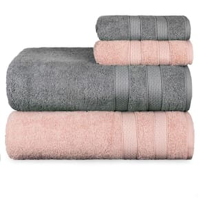 Jogo De Toalhas Fio Penteado Extra Macia 4 Peças - Comfort - Petróleo + Rosê