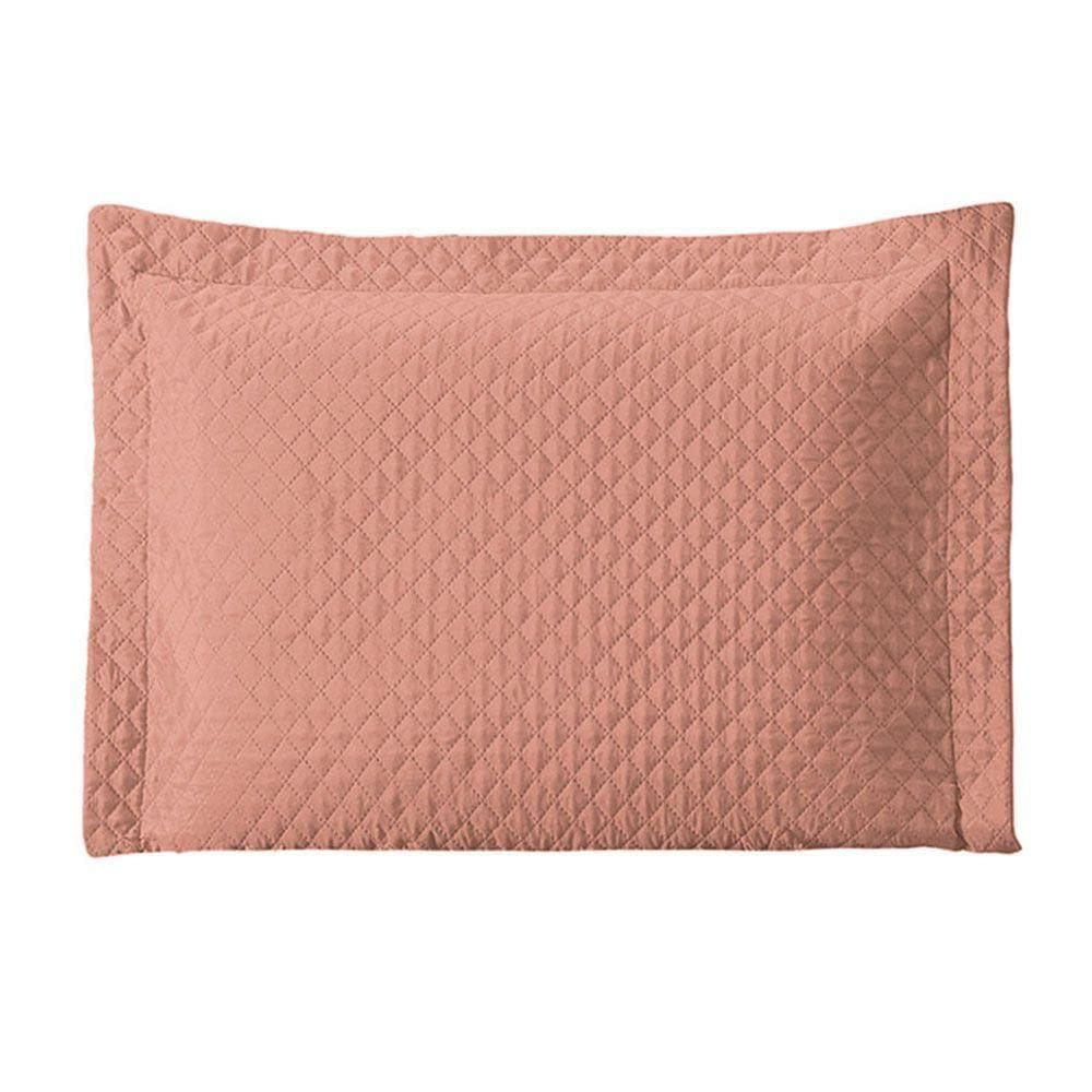 Porta Travesseiro Avulso 70cm X 50cm 1 Peça Prime Ultrassônico 100% Poliéster Cor:rosê