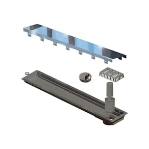 Ralo Linear Elleve Versatile 4256 50cm Saída Na Extremidade Com Tampa Polida